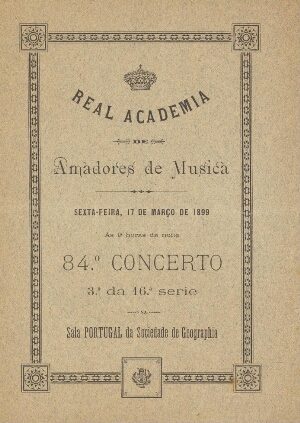 84.º concerto, 3.º da 16.ª serie na sala Portugal da Sociedade de Geographia