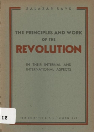 The principles and work of the revolution in their internal and international aspects