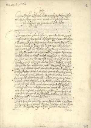 Carta que Nicolau Salvado Cotta mandou à Senhora Maricas de Bivar freira em o Convento de Odivellas,...