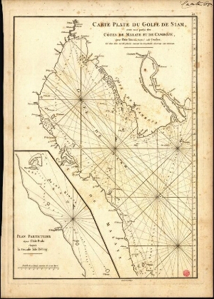 Carte plate du Golfe de Siam, avec une partie des côtes de Malaye et de Camboje, depuis lªisle Timon...