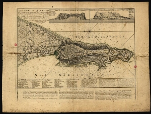 Plan géométral de Gibraltar, avec les nouveaux ouvrages de cette ville faits par les Anglois, les at...