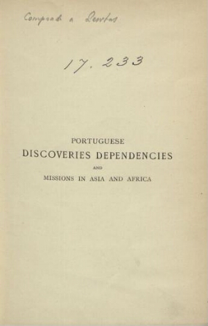 Portuguese discoveries dependencies and missions in Asia and Africa