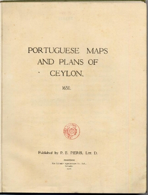 Portuguese maps and plans of Ceylon
