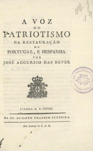 A voz do patriotismo na restauração de Portugal e Hespanha
