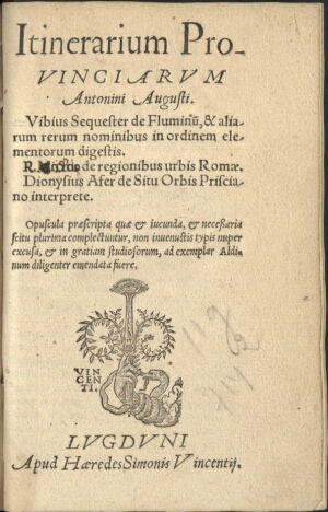 Itinerarium Prouinciarum Antonini Augusti