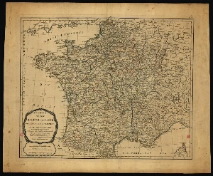 A new map of the kingdom of France divided into its governments with all the Post Roads
