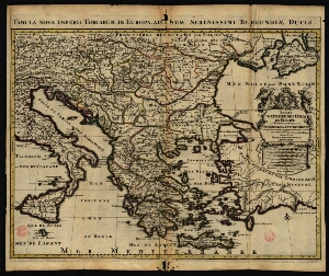 Estats de l'empire des Turqs en Europa,... = Tabula nova Imperii Turcarum in Europa,...