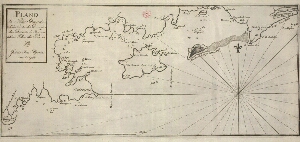 Plano da Ilha Grande e p[ar]te da costa do Brazil da Barreta da Tojuca até a Ilha dos Porcos