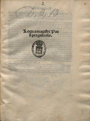 Compendium logicae ;De Sensu composito et diviso