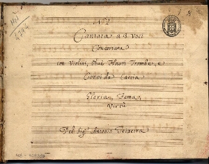 Cantata a 3 voci concertata con Violini, Obuè Flauti Trombe, e Corni da Caccia