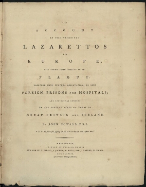 An account of the principal lazarettos in Europe