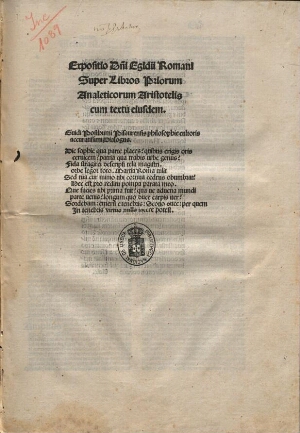 Expositio in Analytica priora Aristotelis