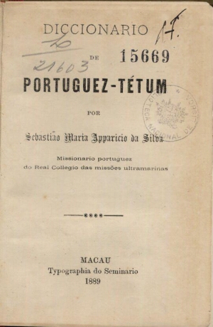 Diccionario de portuguez-tétum