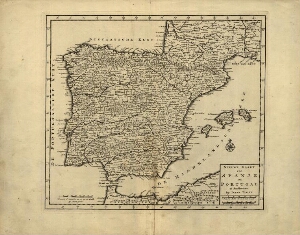 Nieuwe kaart van Spanje en Portugal