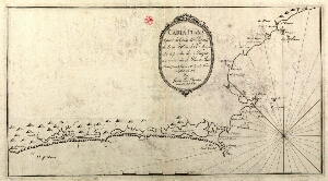Carta plana de parte da costa do Brasil, desde as ilhas de Stª Anna até a ponta de Taipú na entrada ...