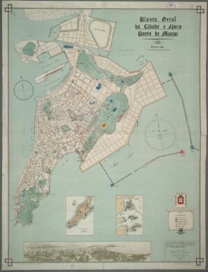 Planta geral da cidade e novo porto de Macau