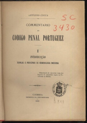 Commentario ao codigo penal portuguez
