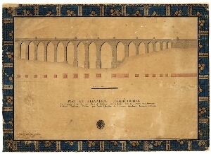 Plan et elévation géométrique de la grande Arche des Eaux Libres de Lisbonne