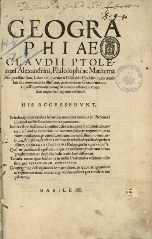 Geographiae Claudii Ptolemaei Alexandrini, Philosophi ac Mathematici praesta[n]tissimi, Libri VIII, ...