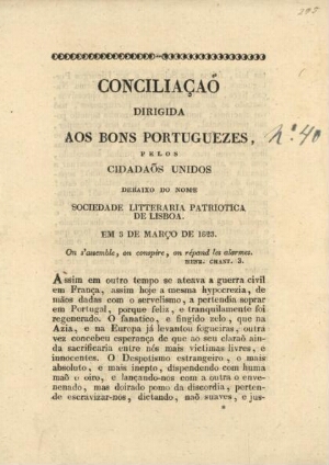 Conciliação dirigida aos bons portuguezes