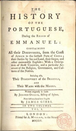 The history of the Portuguese, during the reign of Emmanuel