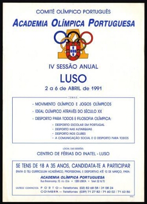 IV Sessão anual [da] Academia Olímpica Portuguesa