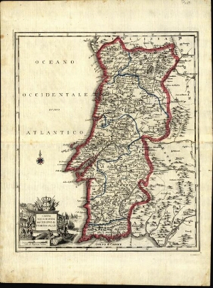 Carta geografica del Regno di Portogallo