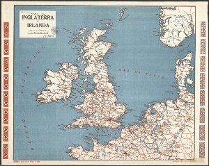 Mapa da Inglaterra e Irlanda