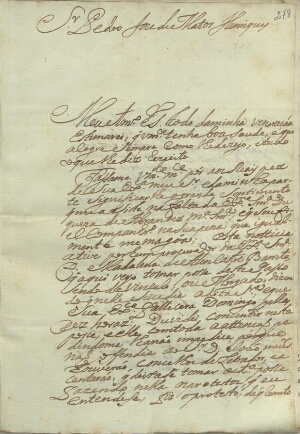 [Carta de Caetano Mendes e Matos para Pedro José de Matos Henriques referindo a morte de D. Madalena...