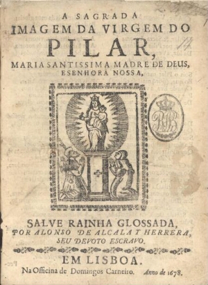 A sagrada imagem da Virgem do Pilar, Maria Santissima Madre de Deus, e Senhora Nossa