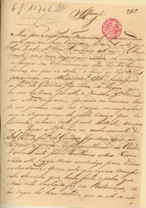 [Carta de Gaspar Teixeira de Magalhães Lacerda para Francisco Gomes da Silva sobre o Conde de Amaran...