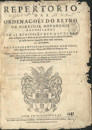 Repertorio das Ordenações do Reyno de Portugal