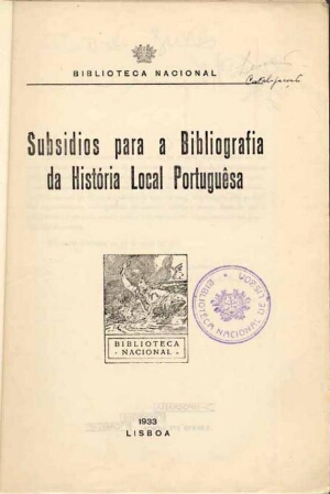 Subsidios para a bibliografia da história local portuguêsa
