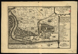 Plan de Pondichery a la côte de Coromandel occupé par la Compagnie Royale des Indes Orientales