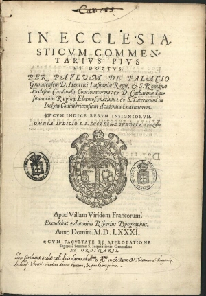 In ecclesiasticum commentarius pius et doctus