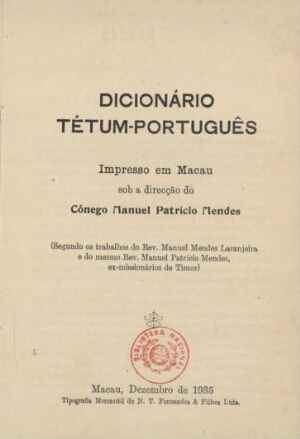 Dicionário tétum-português