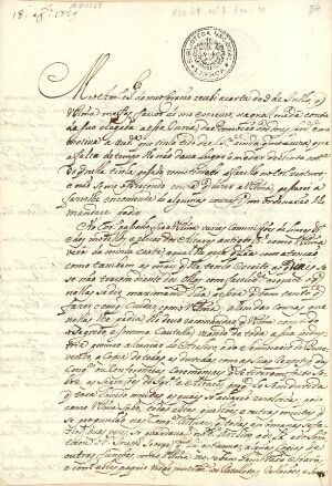 [Carta de José Correia de Abreu para Dom José Maria da Fonseca e Évora, bispo do Porto, especificand...