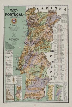 Portugal mapa, Mapa de Portugal