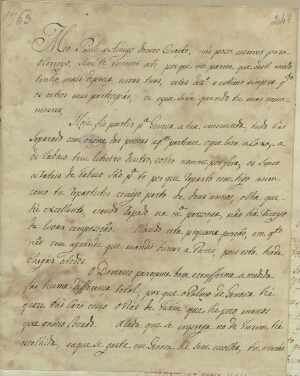 [Carta de D. Henrique de Menezes a Paulo de Carvalho Mendonça referindo o envio de uma encomenda par...