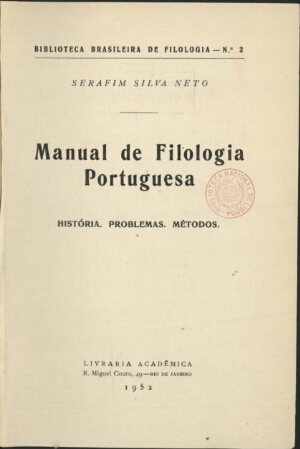 Manual de filologia portuguesa