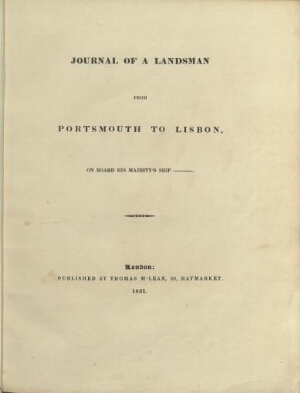 Journal of a landsman from portsmouth to Lisbon, on board his majesty's ship
