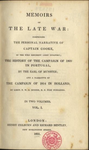 Memoirs of the late warThe history of the campaign of 1809 in Portugal