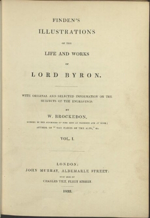 Finden'ss Landscape & portrait illustrations, to the life ans works of Lord Byron