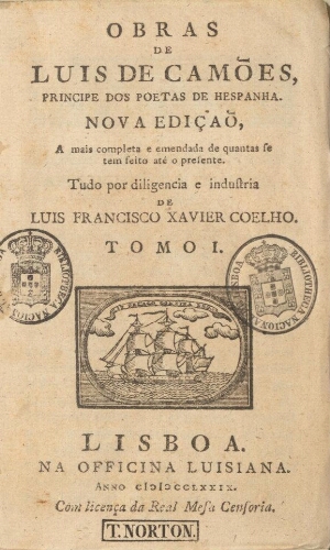 Obras de Luis de Camões, principe dos poetas de Hespanha