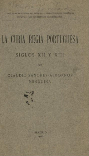 La curia regia portuguesa, siglos XII y XIII