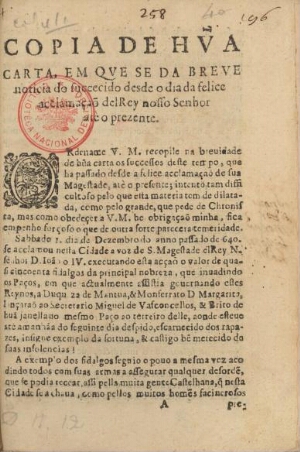 Cartas que escreveo o Marquez de Montalvam sendo Visorey do Estado do Brasil, ao Conde de Nassau, qu...