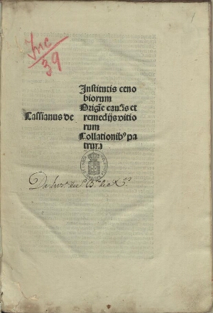 De Institutis coenobiorum ;Collationes patrum XXIV