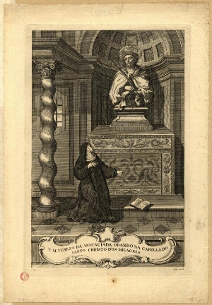 V. M. Tereza da Annunciada, orando na capella do Santo Christo dos Milagres