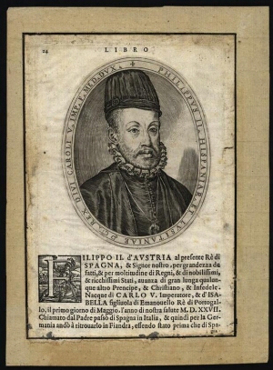 Philippvs II Hispaniar et Lvsitaniae Rex Divi Caroli V Imp. F. Med. Dux;Isabella Emanvelis Lusitania...