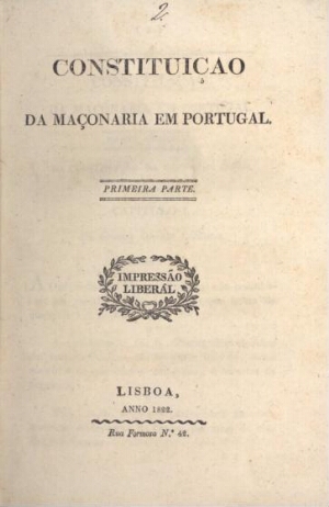 Constituição da Maçonaria em Portugal.